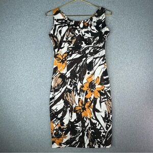 D.Exterior Cotton Sheath Dress Floral Abstract Italy US 6 Lightweight Designer